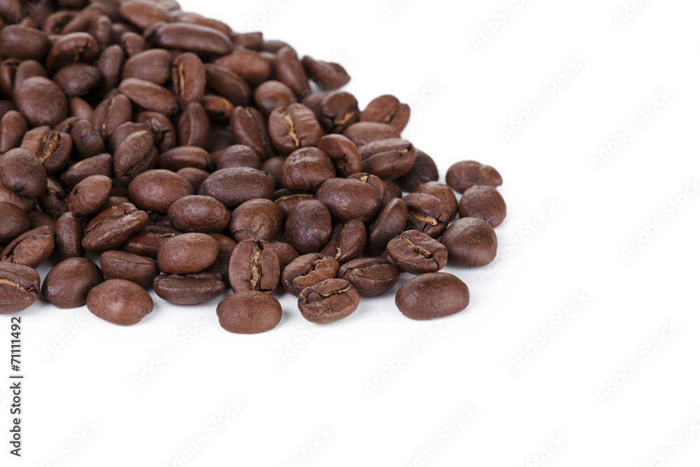 Naklejka premium freshly roasted coffee beans border