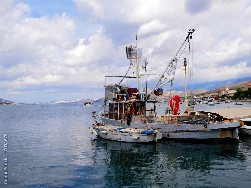 Fishing boats, sea and sky