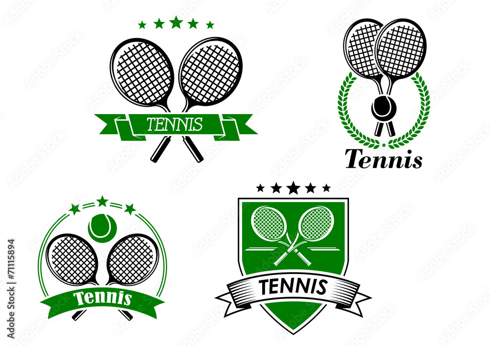 Four tennis badges and emblems