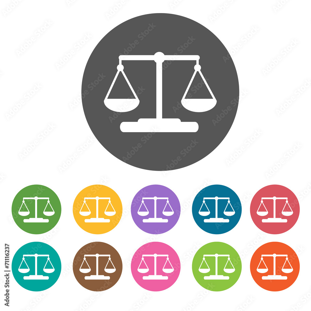 Weighing Scale icon. Money finance icons set. Round colourful 12 Weighing Scale icon. Money finance icons set. Round colourful 12