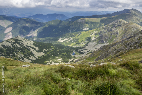 View of a mountain top shooted from Chopok, famous Low Tatra mountain with its beautiful scenery of summer surroundings