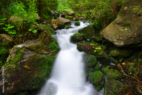 Waterfall in the national park Sumava-Czech Republic