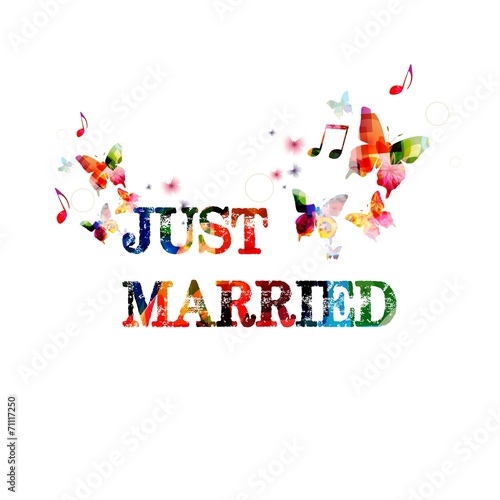 Just married inspirational banner