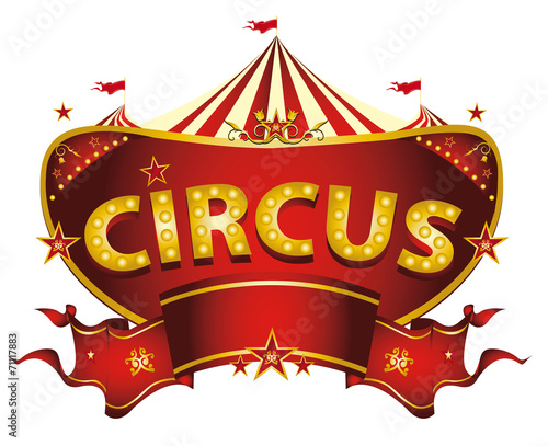 Red circus sign