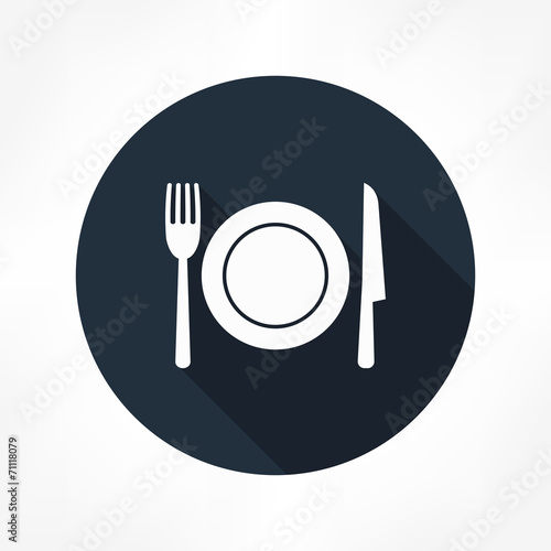 fork knife dish icon
