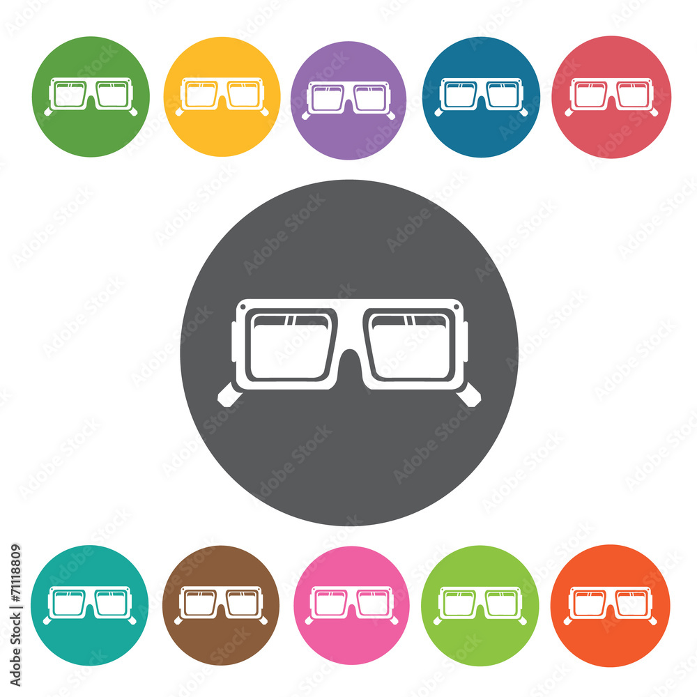 Square Sunglasses White Icon. Sunglasses Icons Set. Round Colour Square Sunglasses White Icon. Sunglasses Icons Set. Round Colour