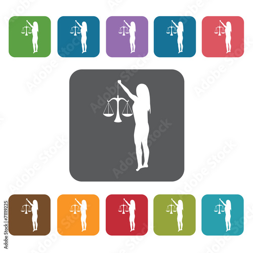 Libra Icon. Zodiac Symbol Sign Icons Set. Rectangle Colourful 12