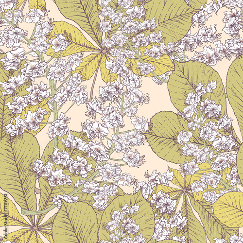 Blossom Chestnut Seamless Spring Background