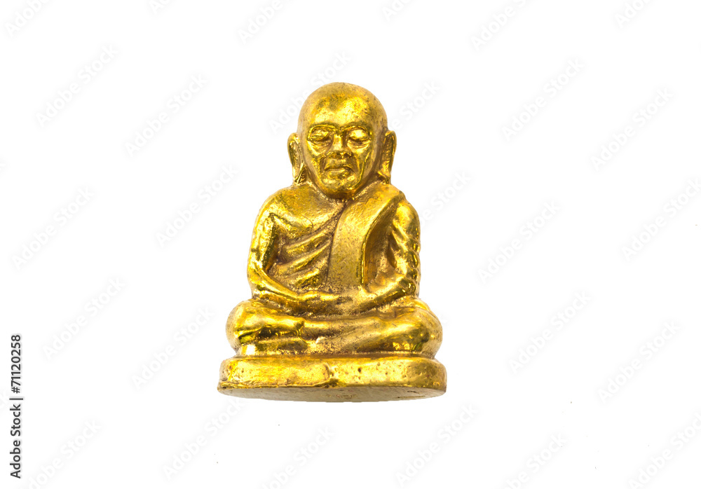 small buddha image used as amulets on white background