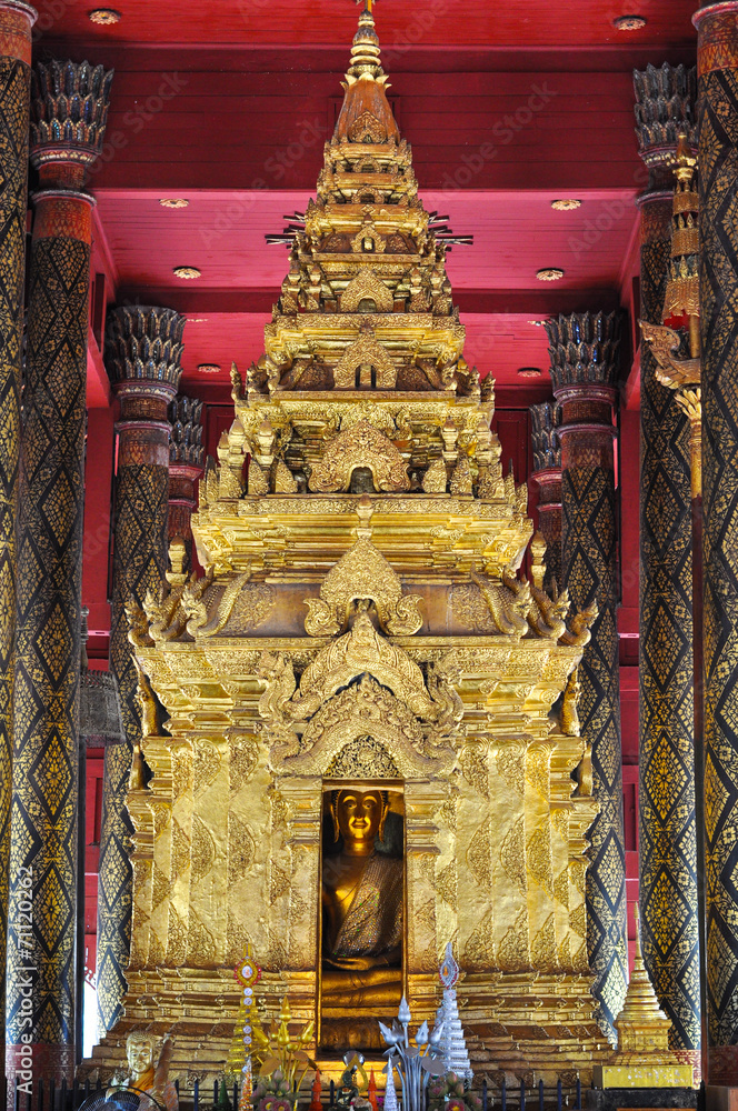 Thai ancient golden pagoda