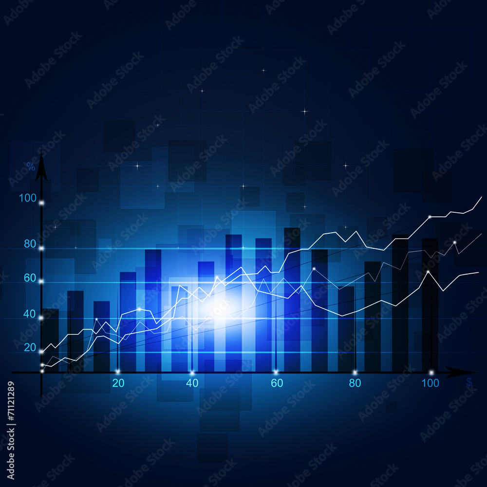 Finance Stock Diagram Blue Background Finance Stock Diagram Blue Background