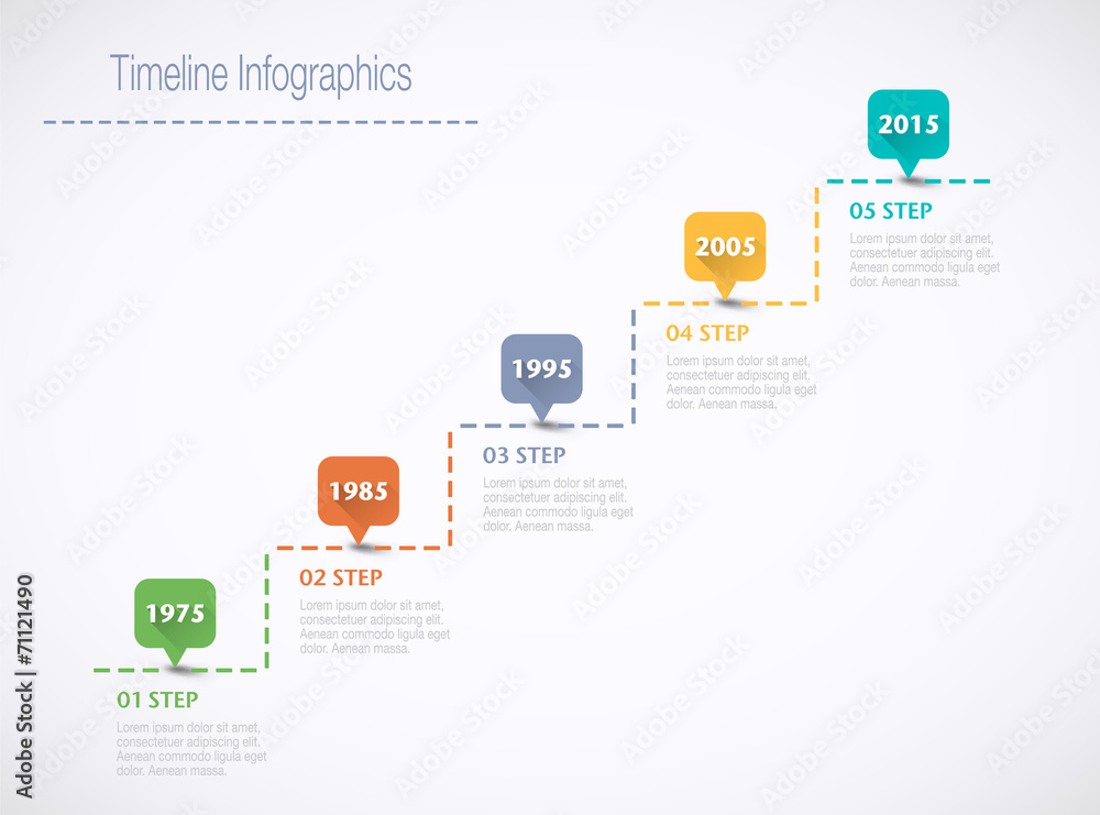 Obraz premium Timeline Infographic with pointers and text in retro style