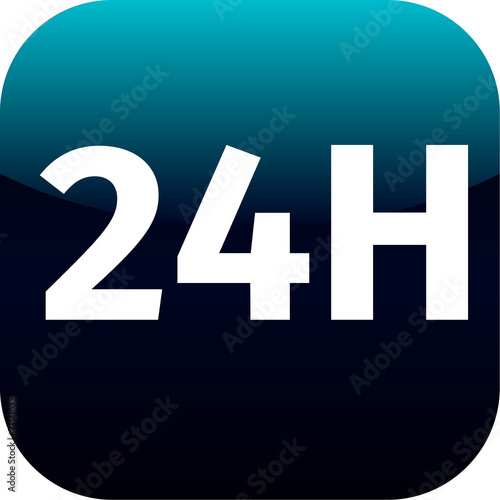 24H blue icon or button