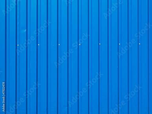 blue painted iron fence