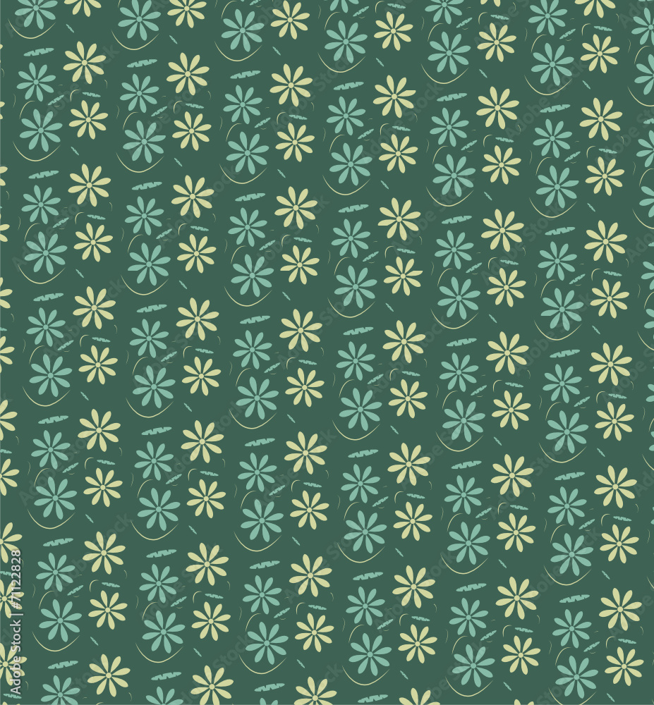 Green and yellow floral background, vector