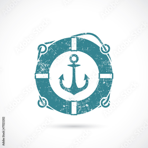 Anchor and lifebelt symbol