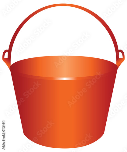 Red plastic bucket