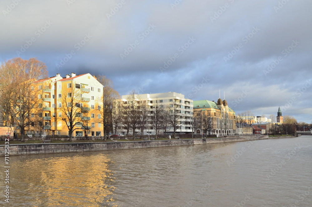 Turku, Finland. Aurajoki riverside