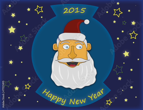 Santa Claus wishes a happy new year 2015