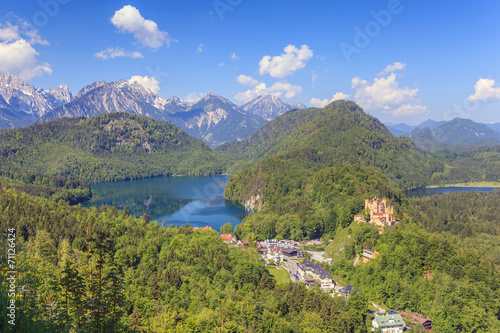 Alpine Alps mountain landscape in Bavaria Germany