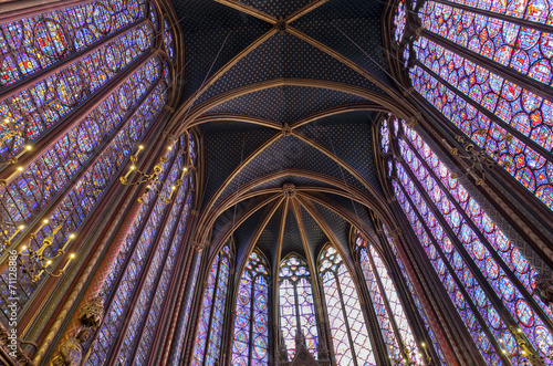 Interior of the Sainte Chapelle, Paris, France 