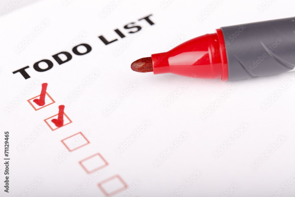 To Do list with marker To Do list with marker