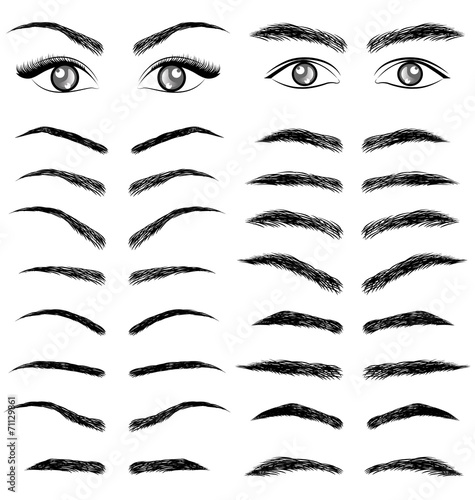 Tablou canvas Eyes  eyebrow   women and man vector