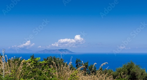 Aeolian islands,view from archaeological site,Tindari.