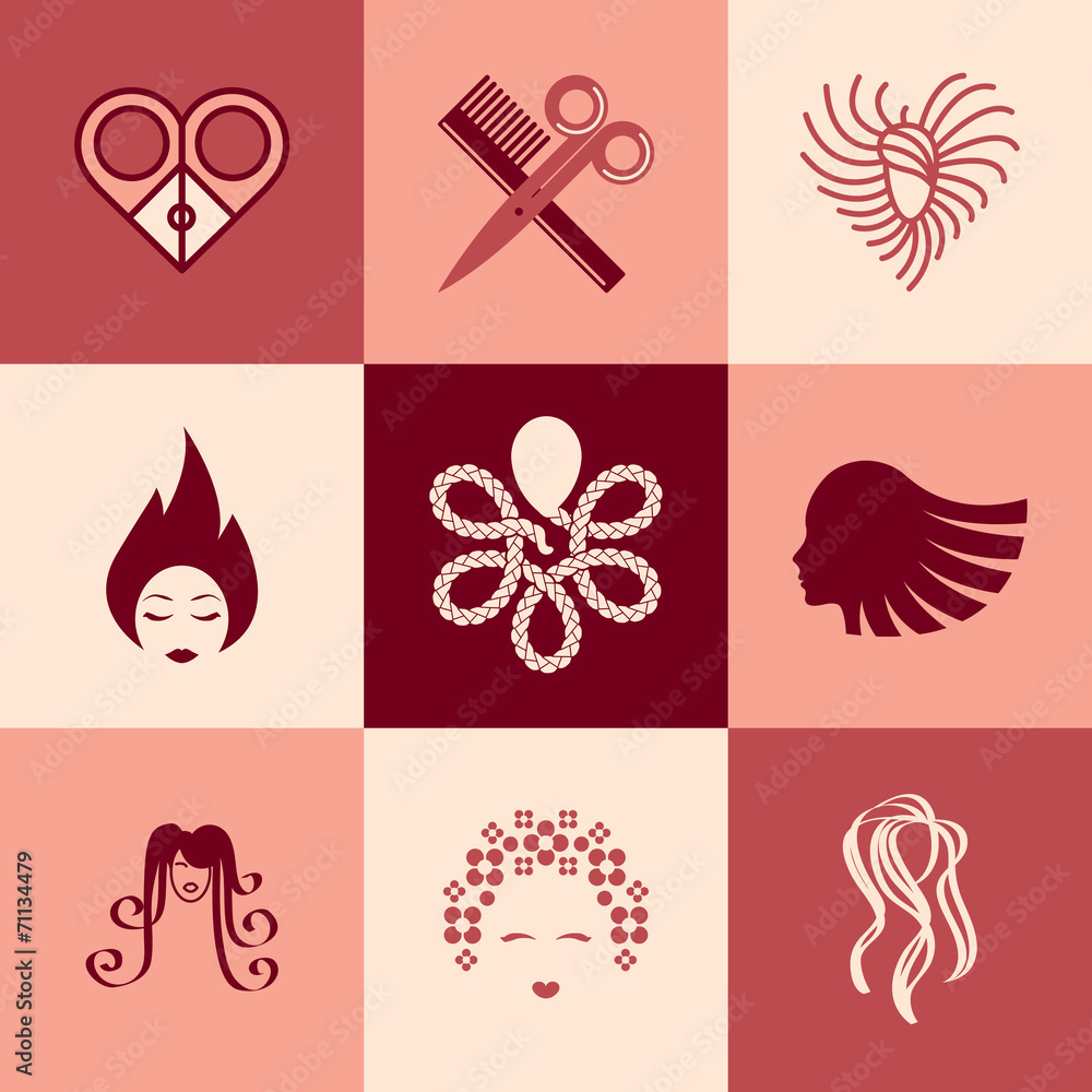 barbershop icons vector set barbershop icons vector set