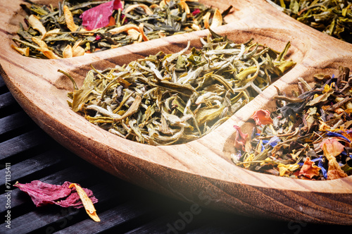 Selection of flower green tea