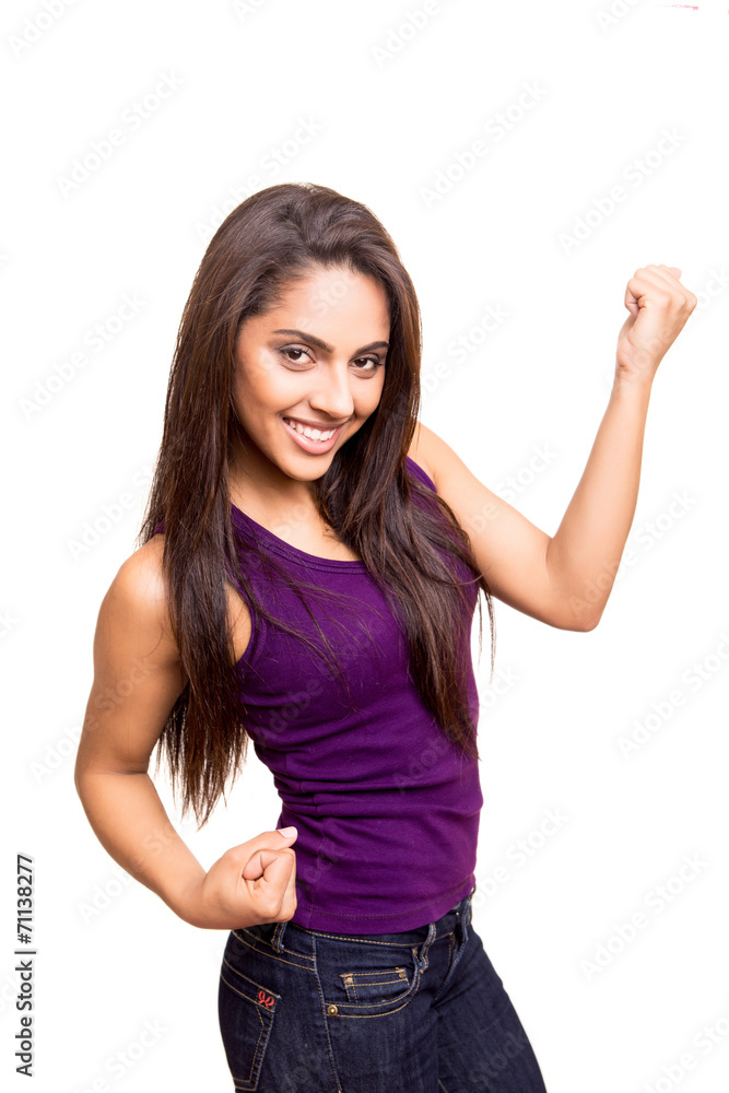Beautiful woman celebrating Beautiful woman celebrating