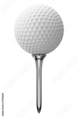 Golf ball and metal tee