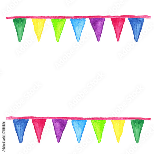 Watercolor party bunting, isolated on white background