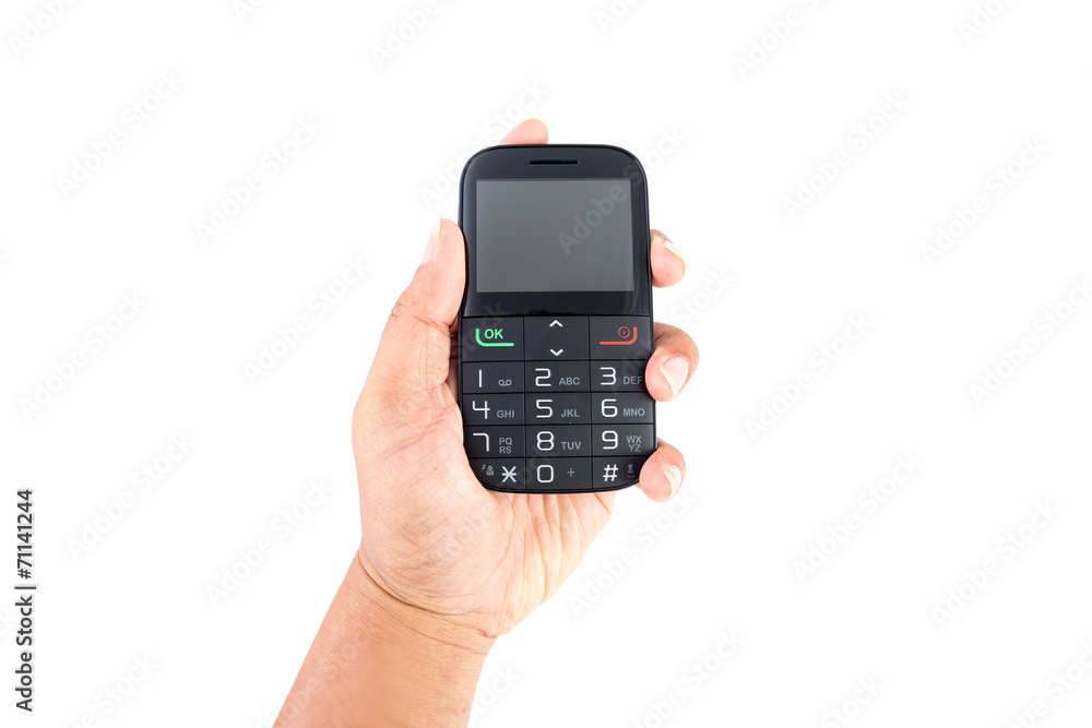 mobile phone with keypad on white background mobile phone with keypad on white background