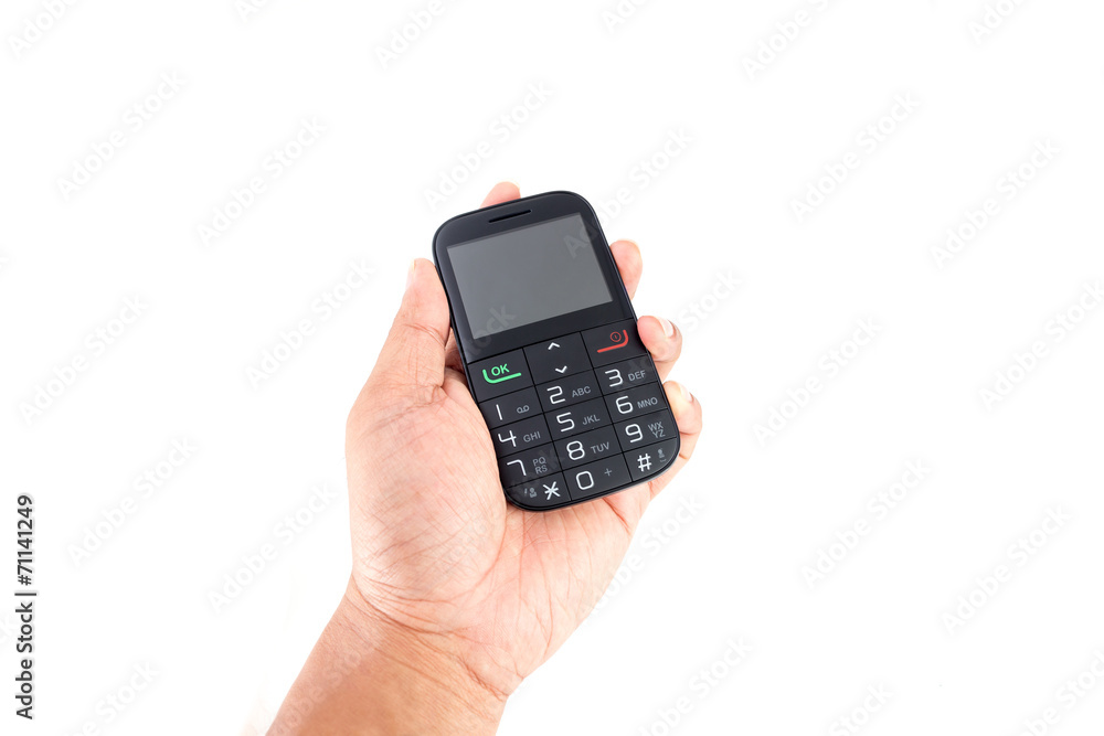 mobile phone with keypad on white background mobile phone with keypad on white background