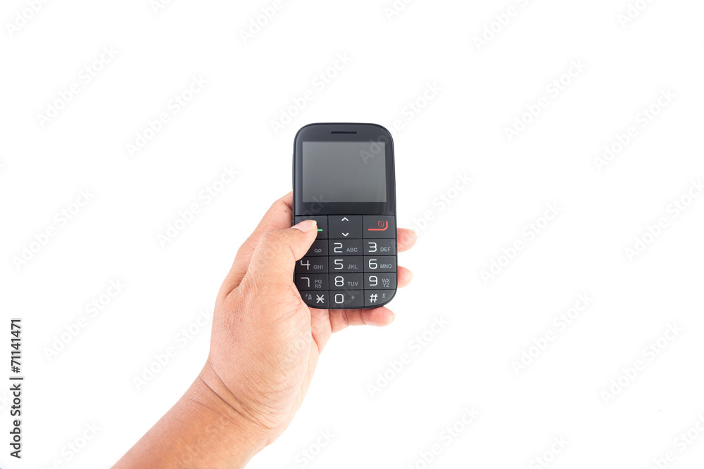mobile phone with keypad on white background mobile phone with keypad on white background
