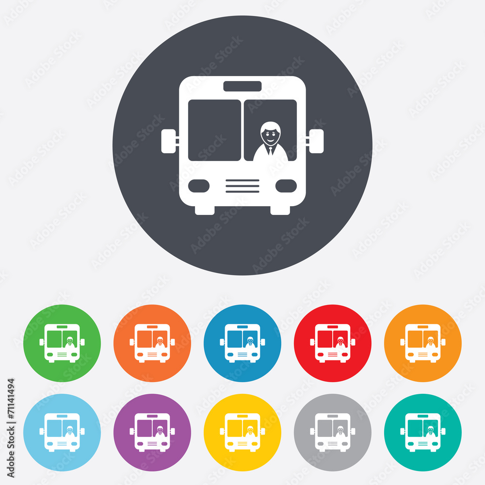 Bus sign icon. Public transport symbol. Bus sign icon. Public transport symbol.