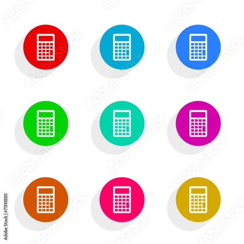 calculator flat icon vector set