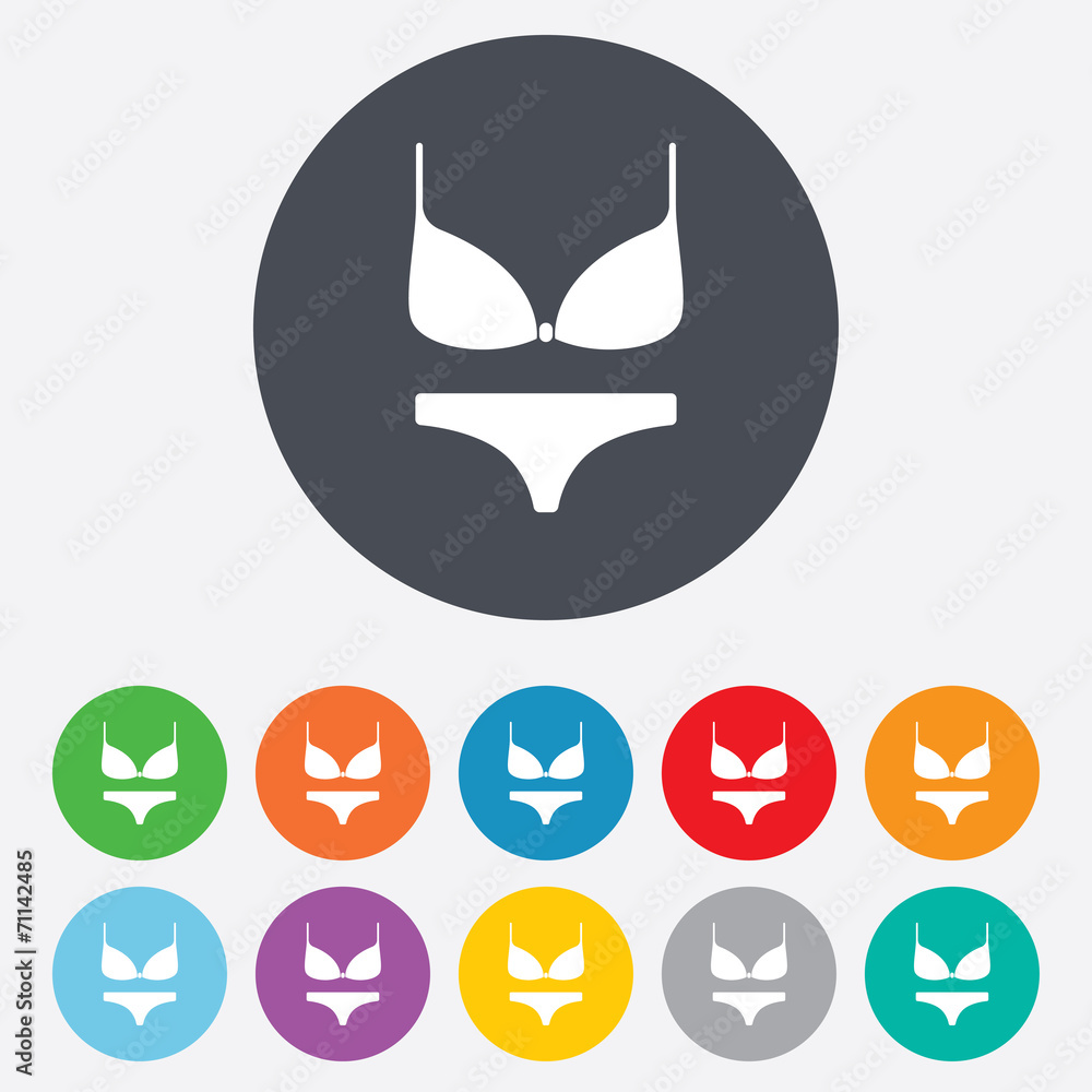 Women bra and panties icon. Intimates underwear. Women bra and panties icon. Intimates underwear.