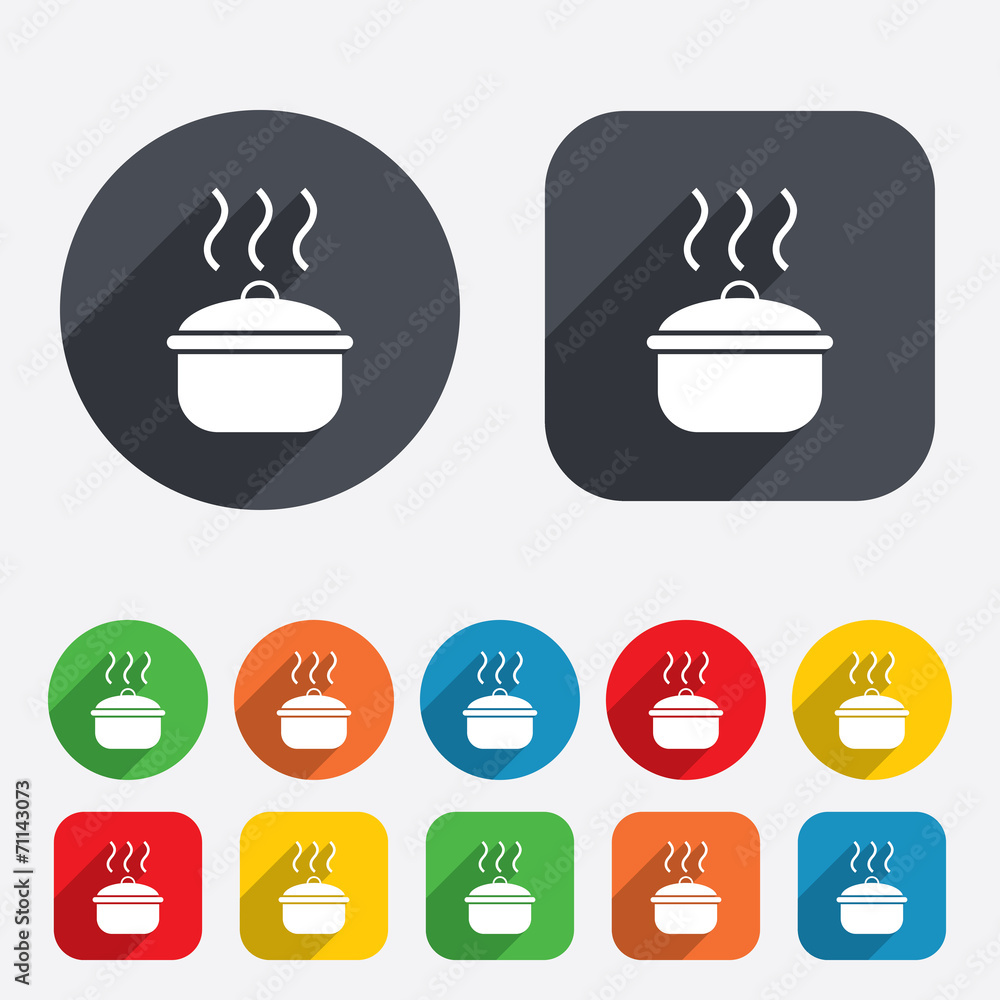 Cooking pan sign icon. Boil or stew food symbol. Cooking pan sign icon. Boil or stew food symbol.