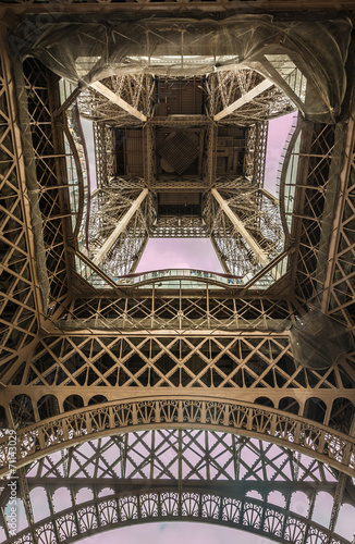Under the Eiffel Tower in Paris France