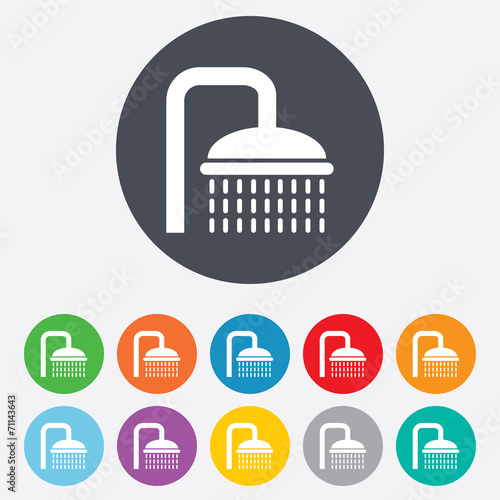 Shower sign icon. Douche with water drops symbol