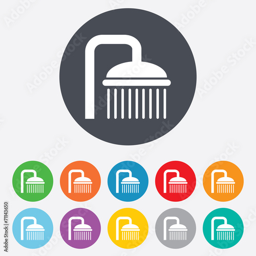 Shower sign icon. Douche with water drops symbol