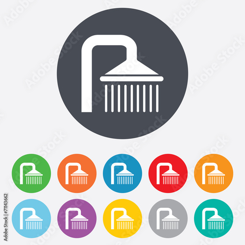 Shower sign icon. Douche with water drops symbol