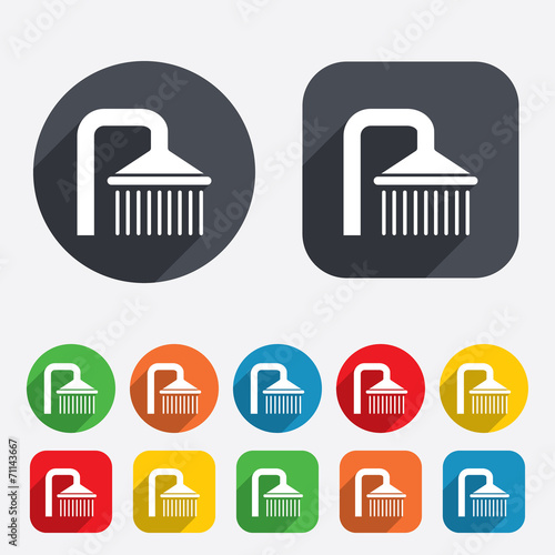 Shower sign icon. Douche with water drops symbol