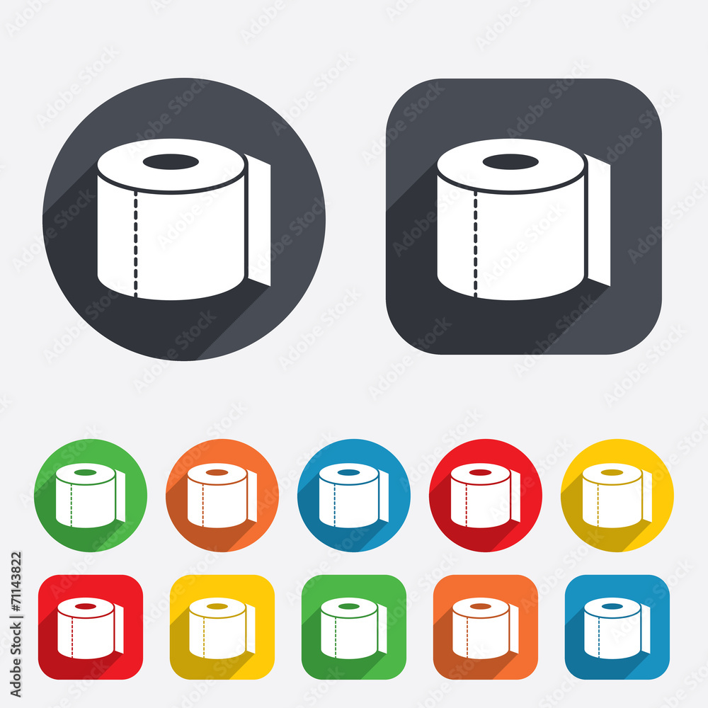 Toilet paper sign icon. WC roll symbol. Toilet paper sign icon. WC roll symbol.
