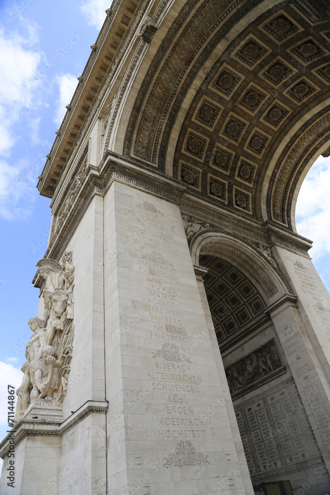 Obraz premium Westfassade des Arc de Triomphe in Paris