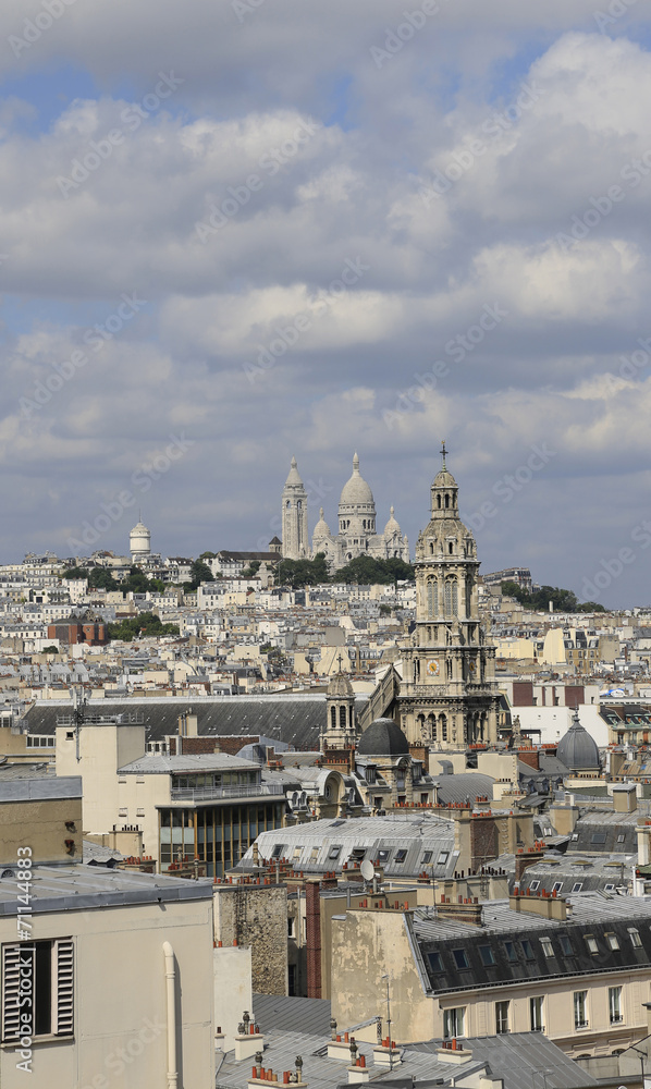 Blick über die Dächer von Paris auf Montmartre und Sacré-Coeur