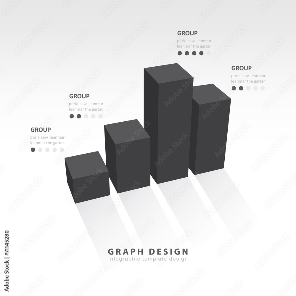 3D grap illustration Infographic black style 3D grap illustration Infographic black style