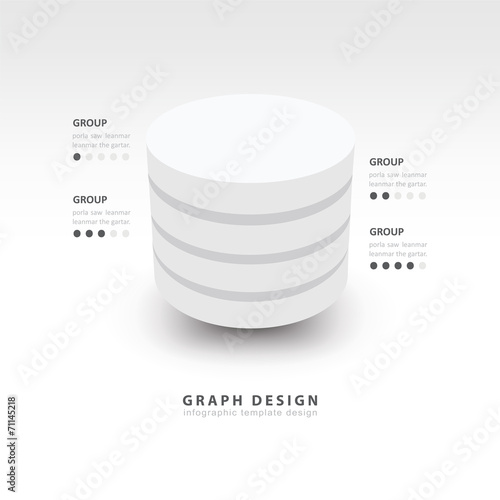 Modern Infographics template cylinder vector white style